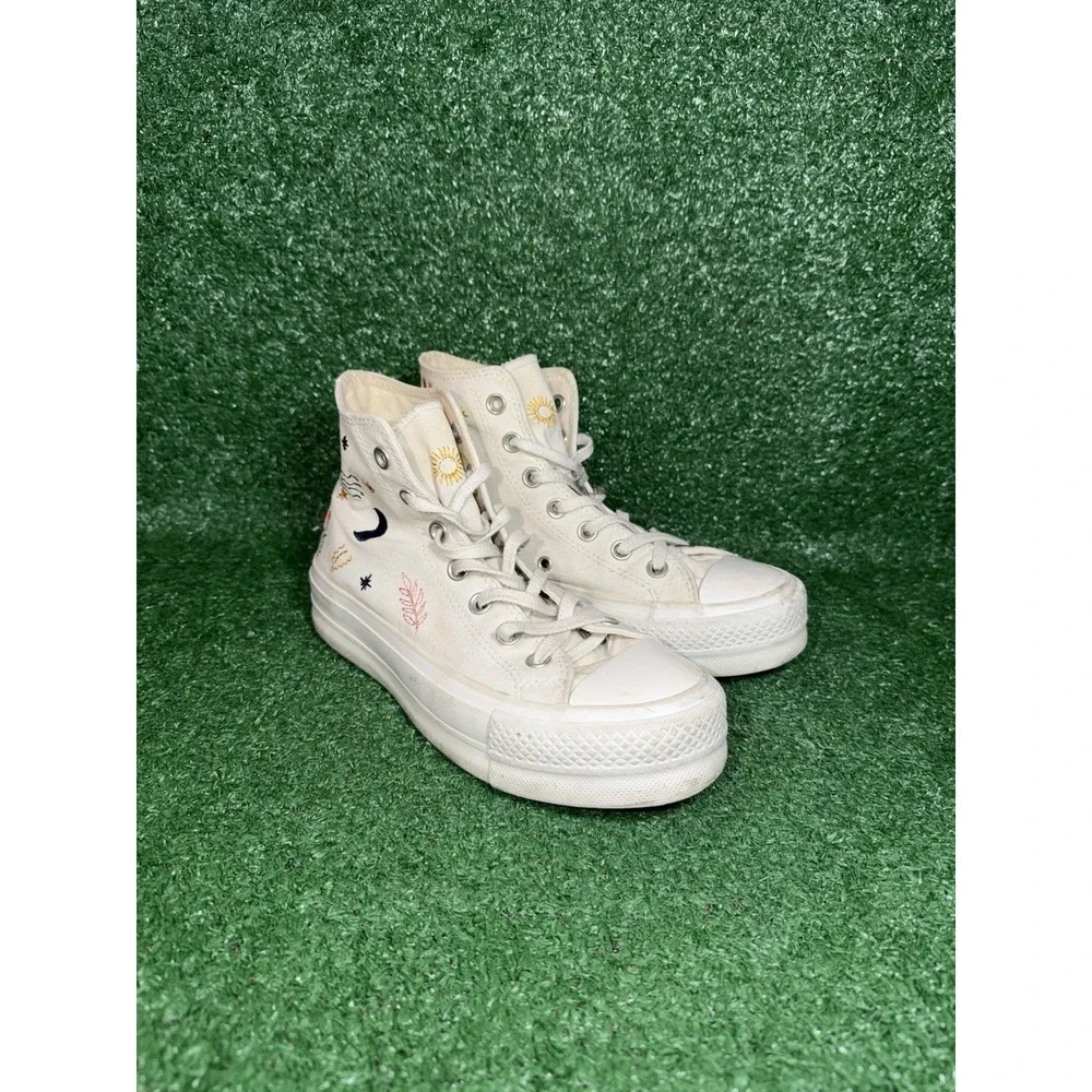 Converse Chuck Taylor All Star Platform White Floral Casual Shoes Women Size 6.5